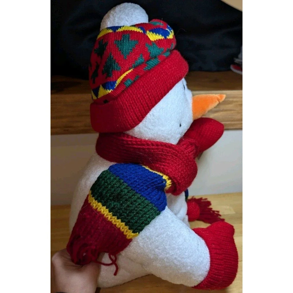 Snowman Chenille Stuffed Plush VTG 12